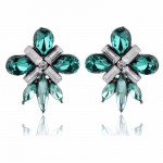 Emerald Green Starlet Crystal Gems Stud Earrings